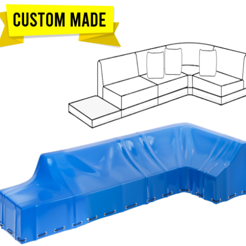 Custom Covers For L-Shaped Sofas With Curved Corners Left Side Table