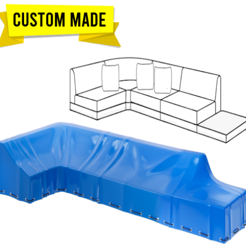 Custom Covers For L-Shaped Sofas With Curved Corners Right Side Table