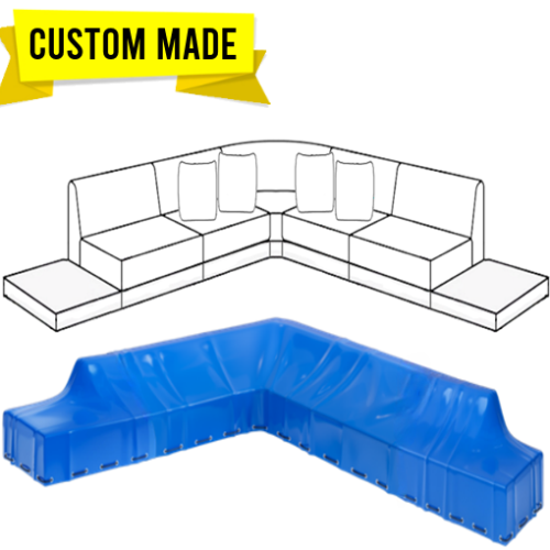 Covers For L-Shaped Sectional With Curved Corner And Double Chaise